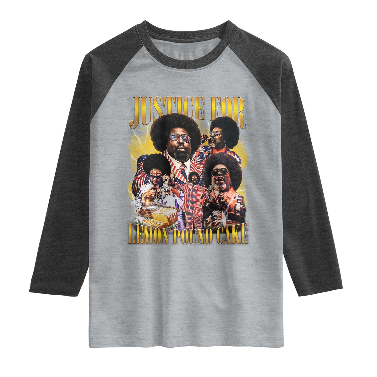 Justice For Lemon Pound Cake Bootleg Graphic Raglan Shirt Retro Rap Free Speech