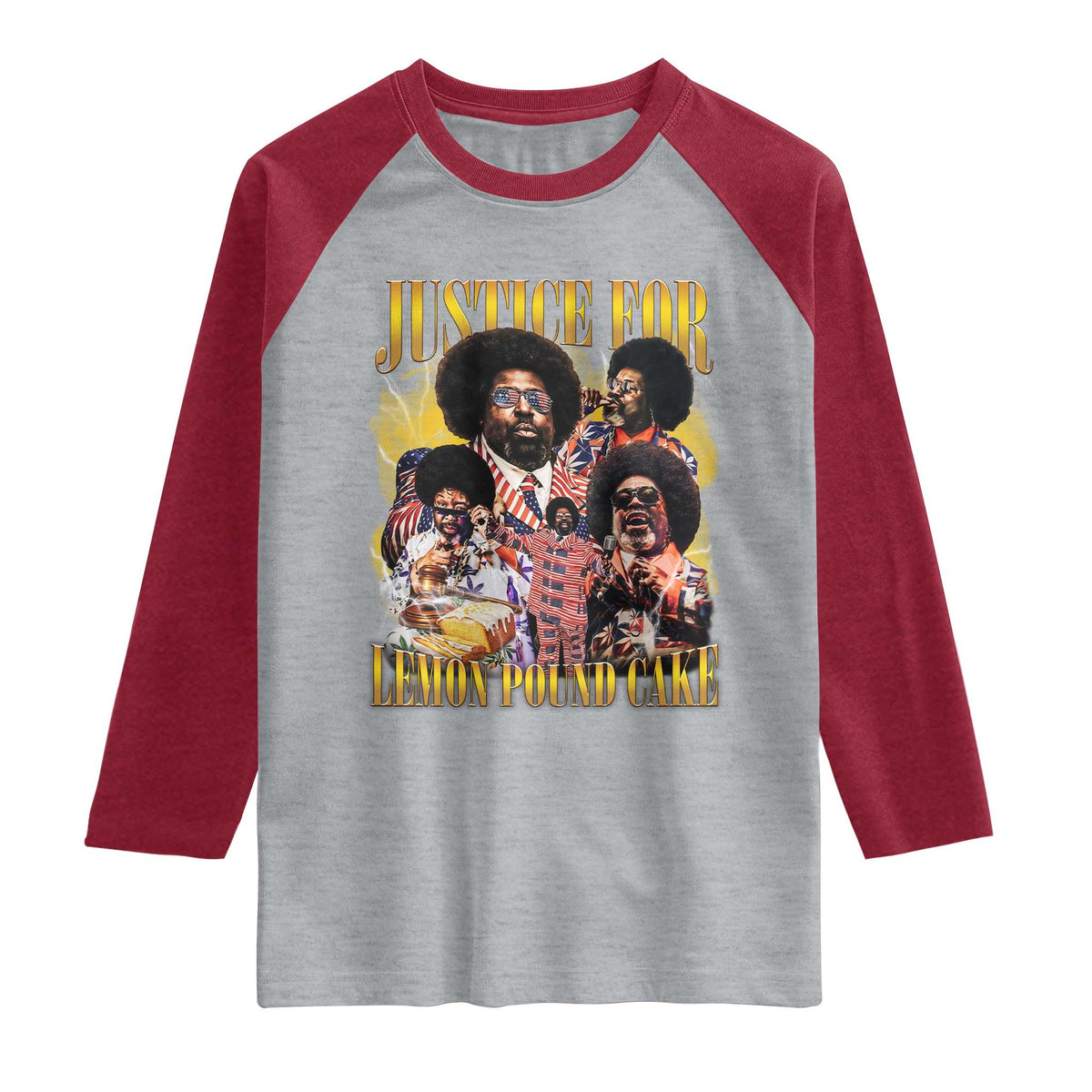 Justice For Lemon Pound Cake Bootleg Graphic Raglan Shirt Retro Rap Free Speech