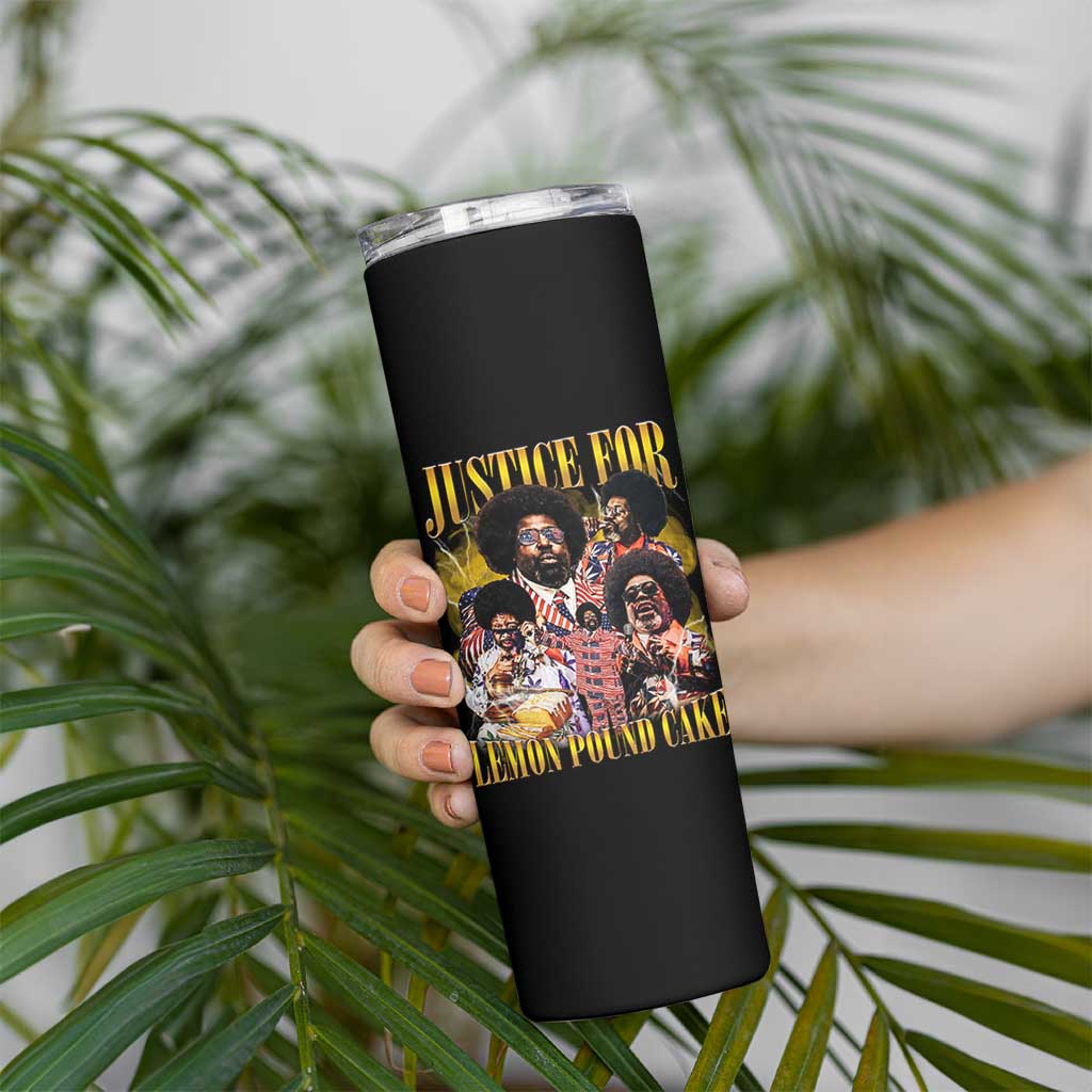 Justice For Lemon Pound Cake Bootleg Graphic Skinny Tumbler Retro Rap Free Speech