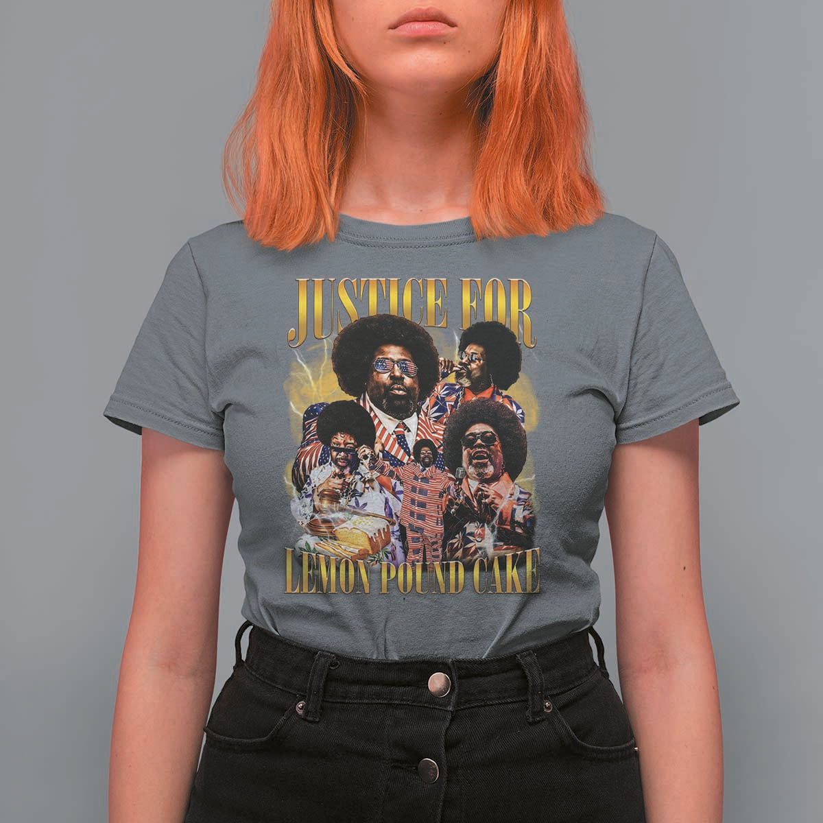 Justice For Lemon Pound Cake Bootleg Graphic T Shirt For Women Retro Rap Free Speech