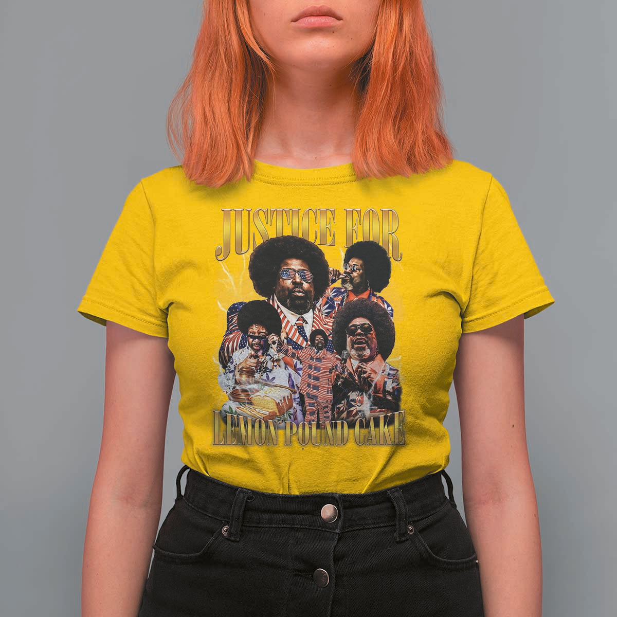 Justice For Lemon Pound Cake Bootleg Graphic T Shirt For Women Retro Rap Free Speech