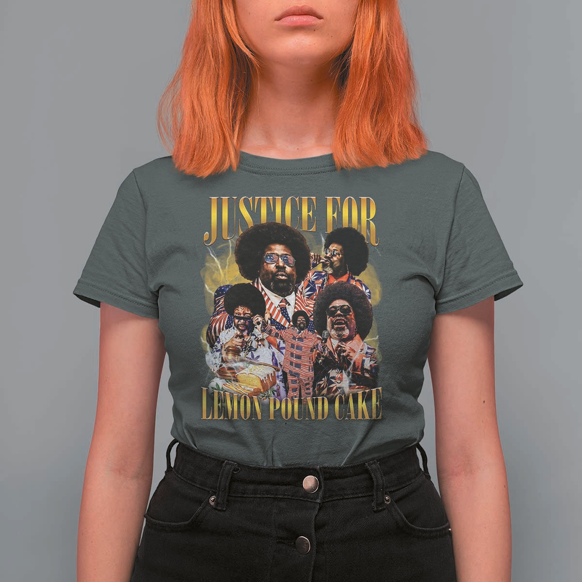 Justice For Lemon Pound Cake Bootleg Graphic T Shirt For Women Retro Rap Free Speech