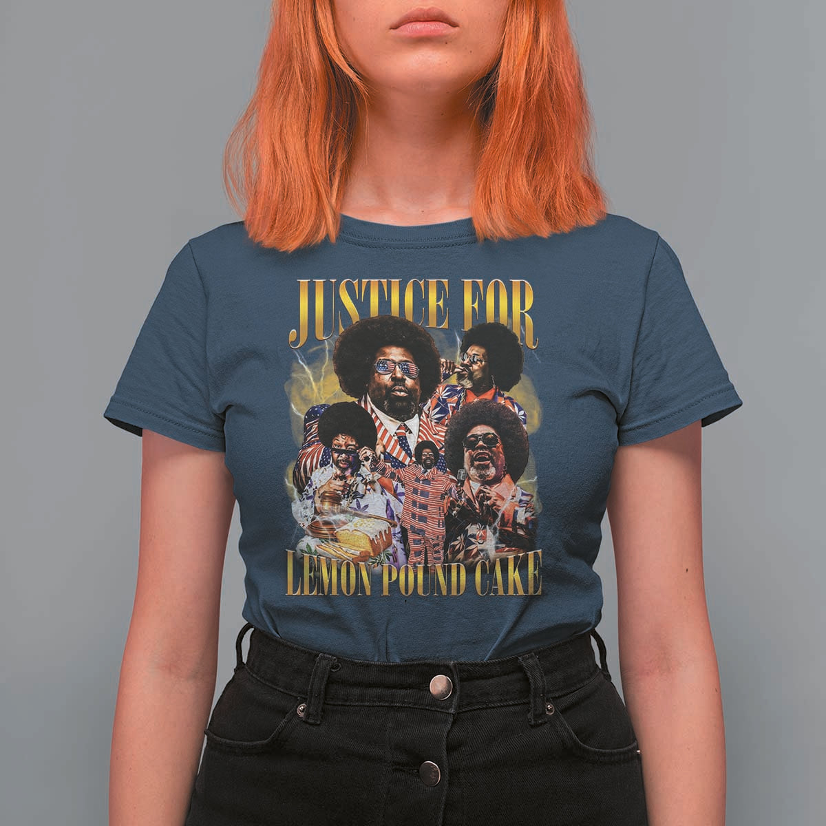 Justice For Lemon Pound Cake Bootleg Graphic T Shirt For Women Retro Rap Free Speech