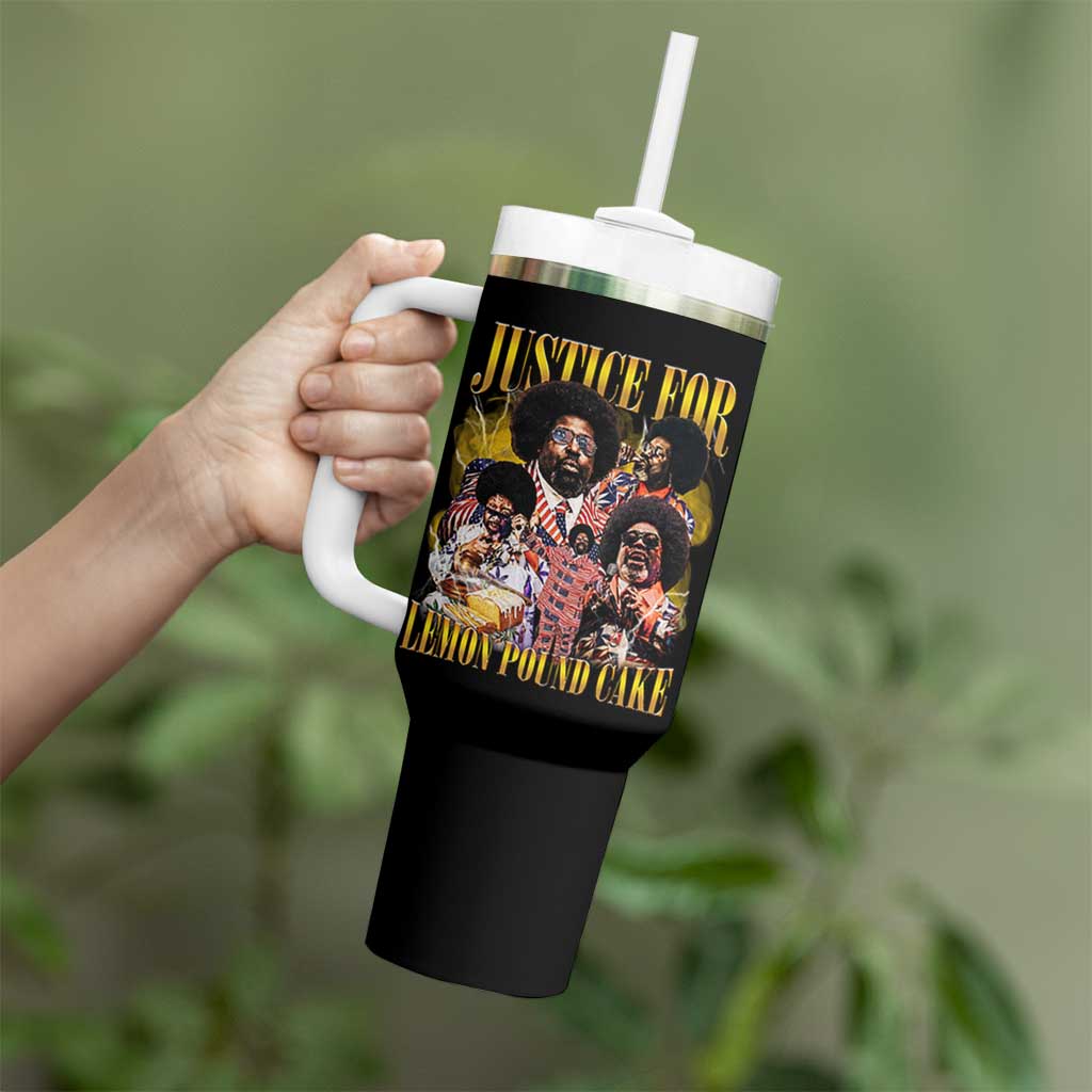 Justice For Lemon Pound Cake Bootleg Graphic Tumbler With Handle Retro Rap Free Speech