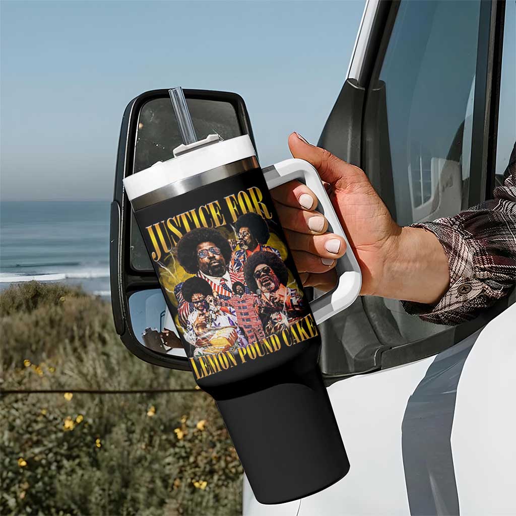 Justice For Lemon Pound Cake Bootleg Graphic Tumbler With Handle Retro Rap Free Speech