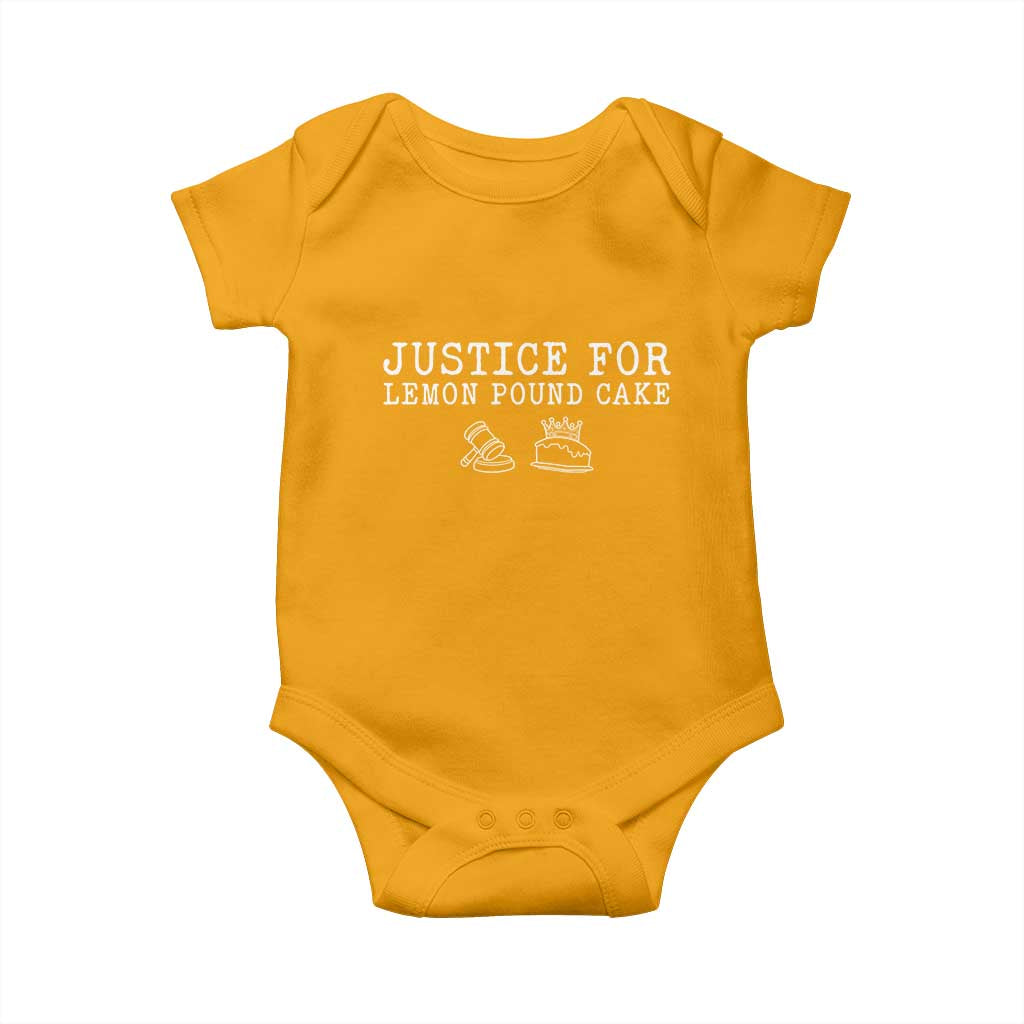 Justice For Lemon Pound Cake Baby Onesie Funny Dessert Meme