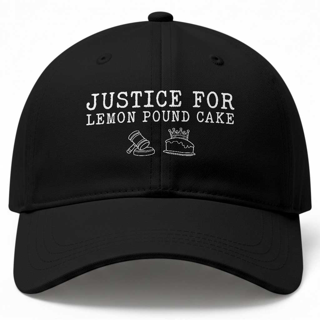Justice For Lemon Pound Cake Baseball Cap Funny Dessert Meme