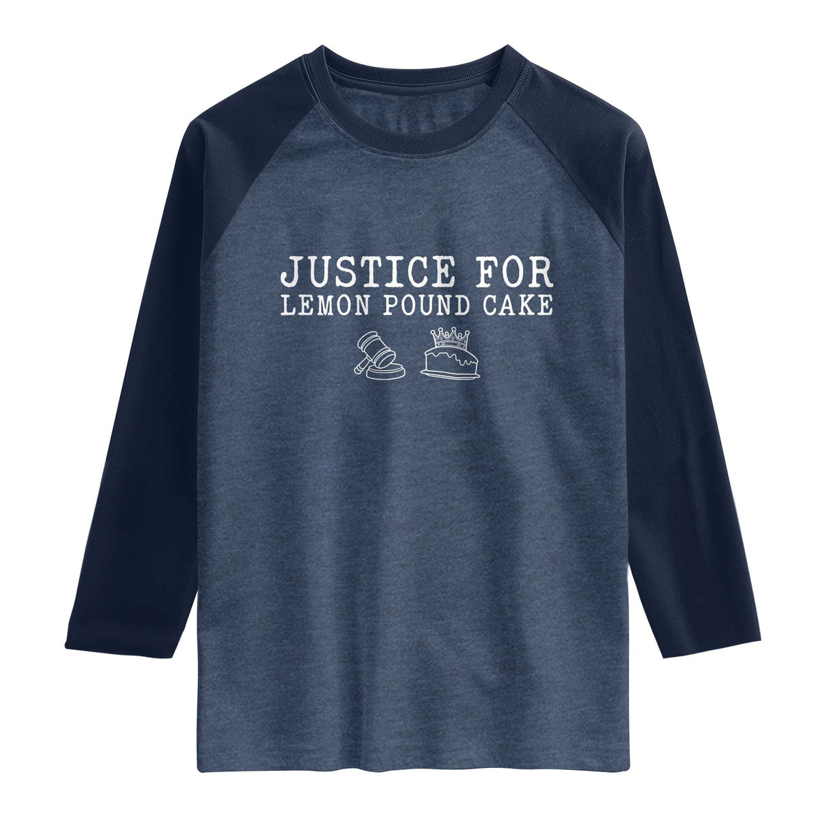 Justice For Lemon Pound Cake Raglan Shirt Funny Dessert Meme