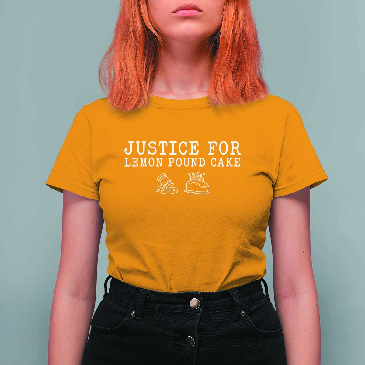 Justice For Lemon Pound Cake T Shirt For Women Funny Dessert Meme
