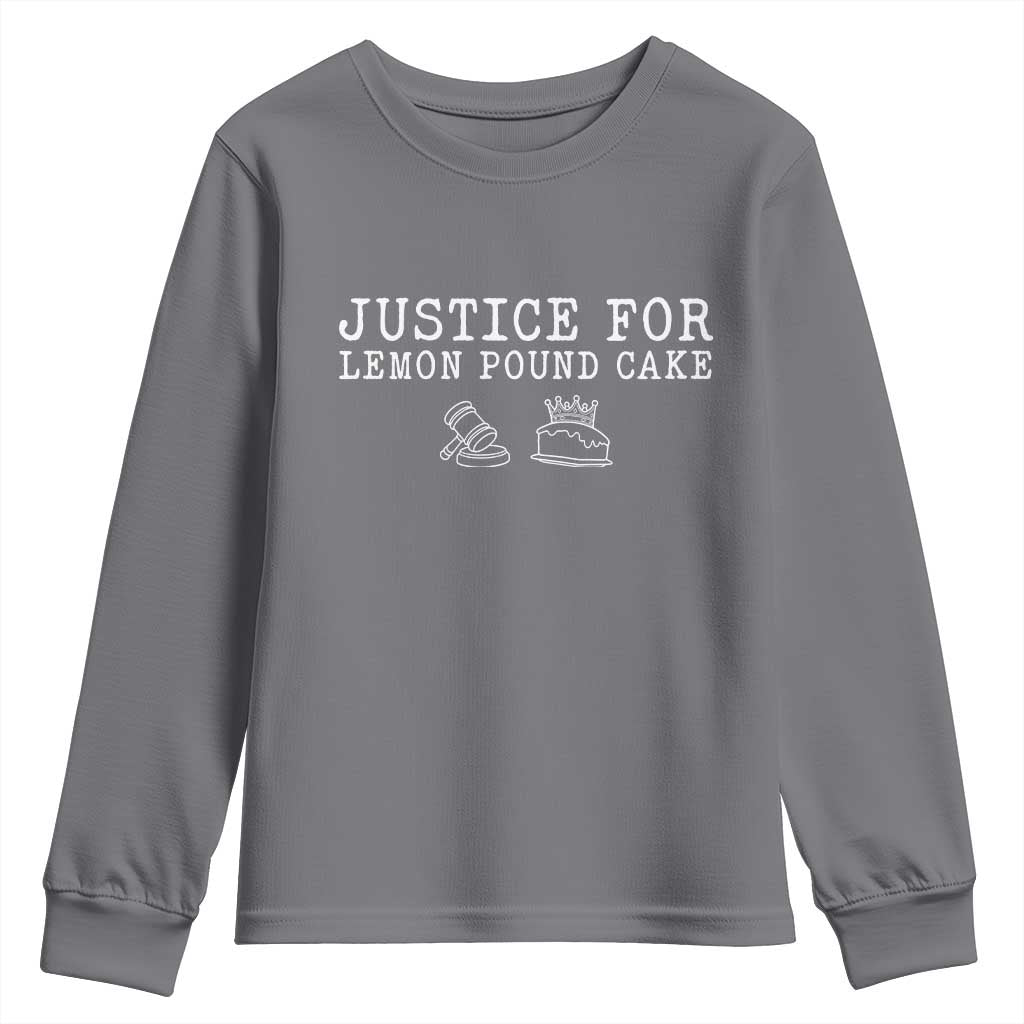 Justice For Lemon Pound Cake Youth Sweatshirt Funny Dessert Meme