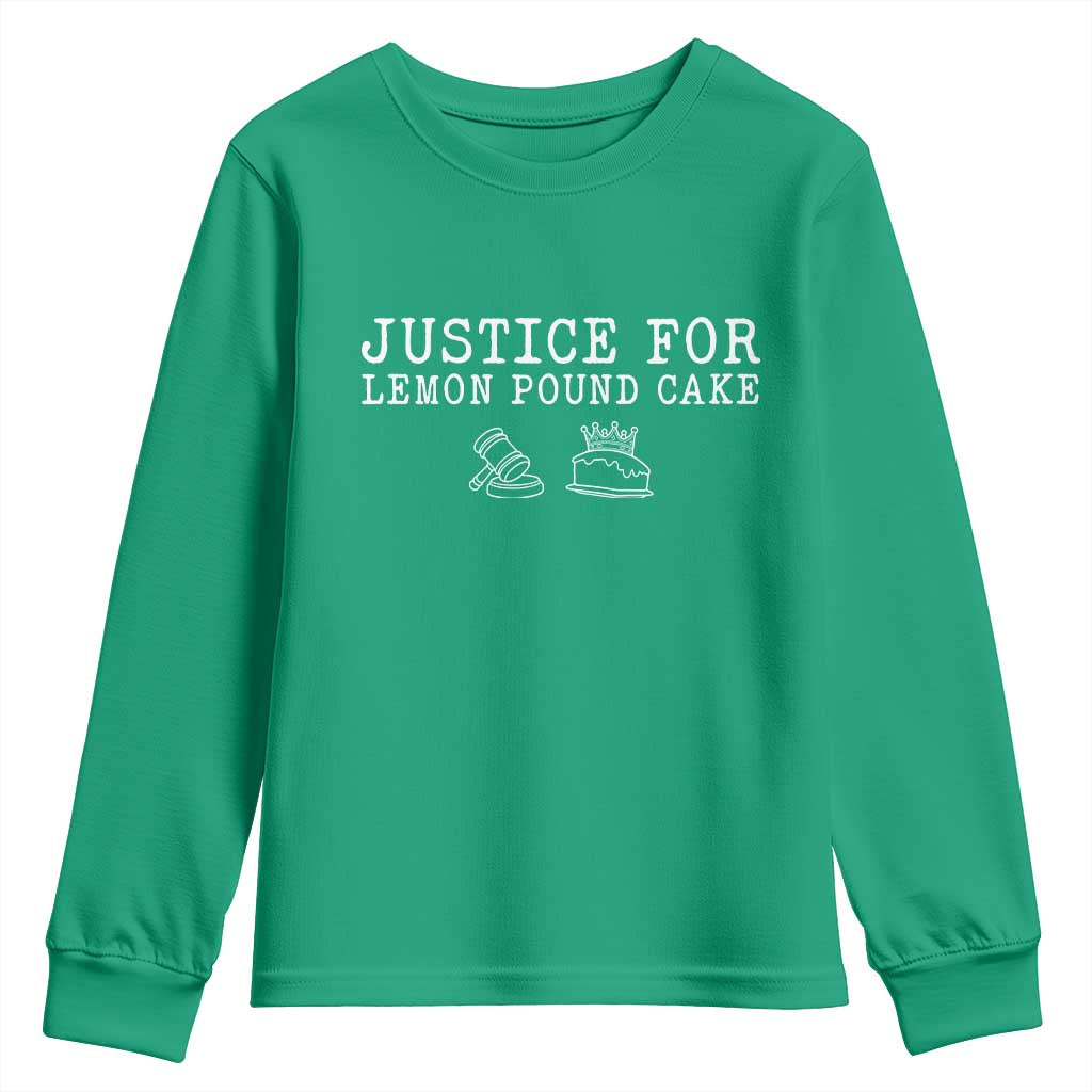 Justice For Lemon Pound Cake Youth Sweatshirt Funny Dessert Meme