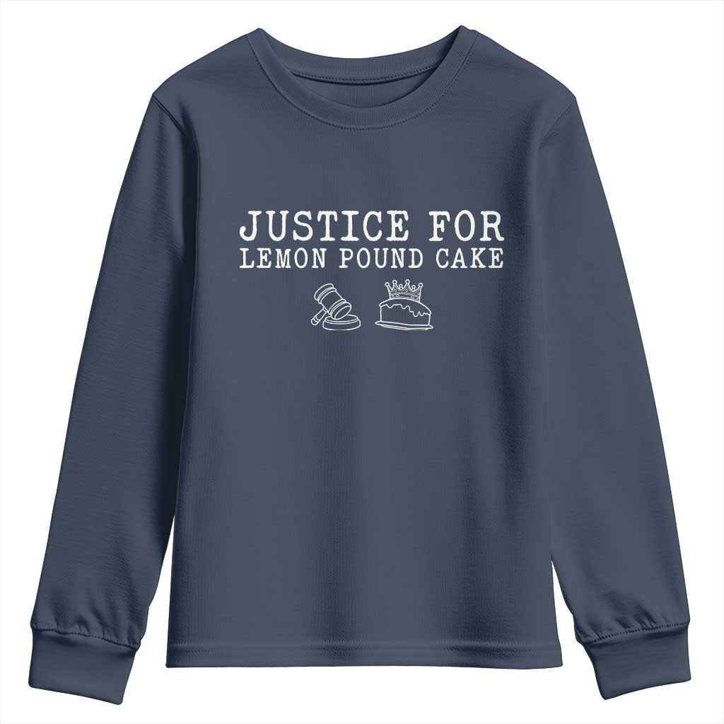 Justice For Lemon Pound Cake Youth Sweatshirt Funny Dessert Meme
