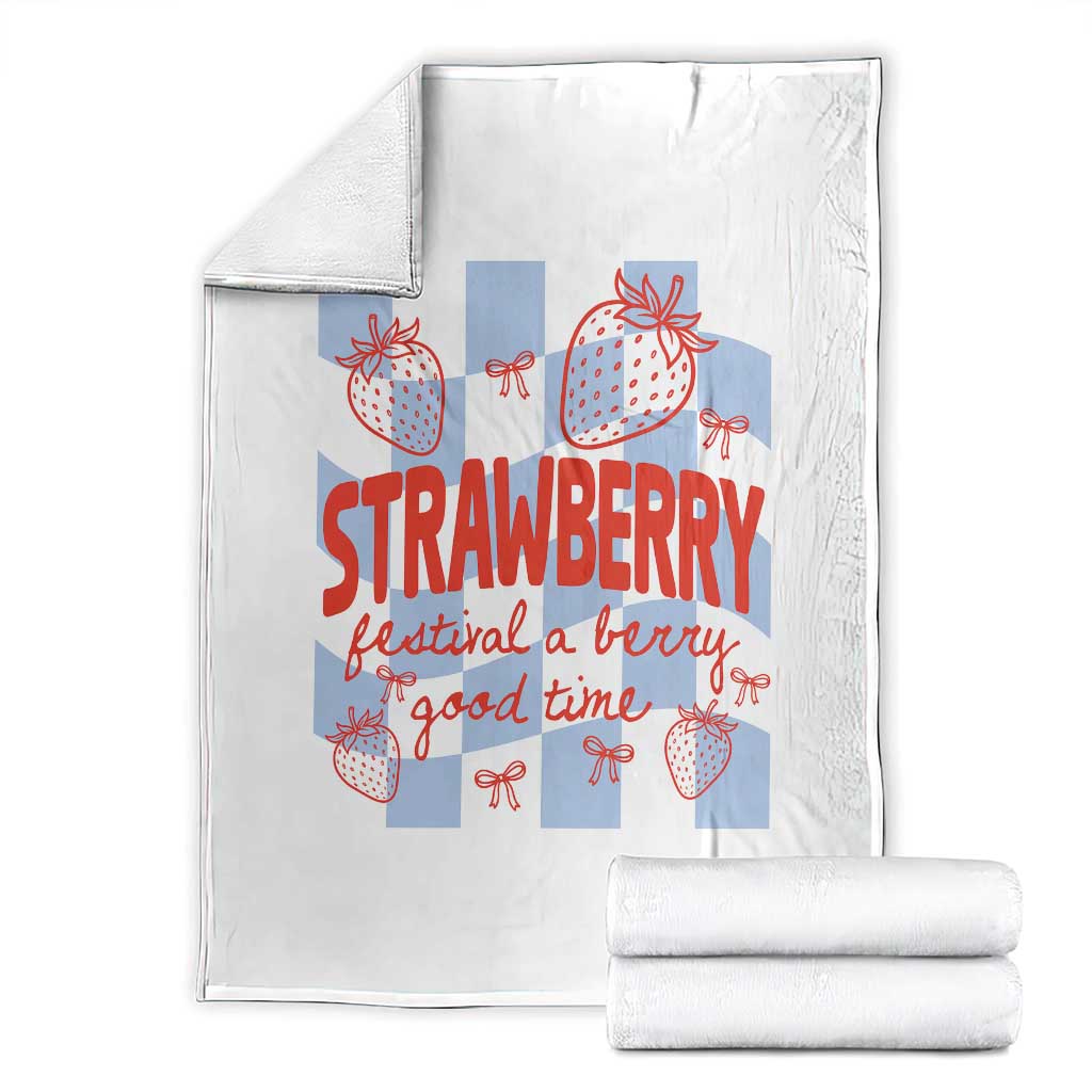 Strawberry Festival Throw Blanket 1968 A Berry Good Time Summer