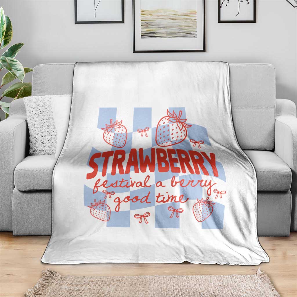 Strawberry Festival Throw Blanket 1968 A Berry Good Time Summer