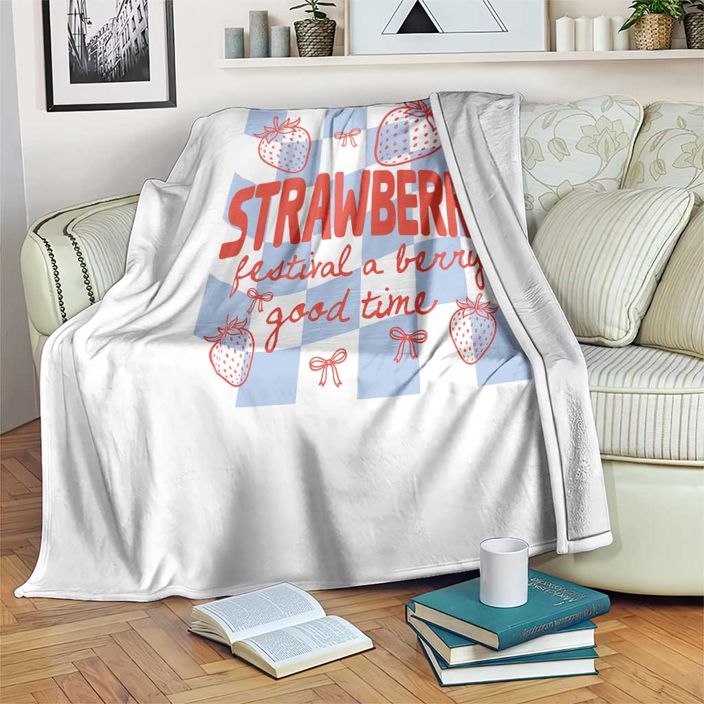 Strawberry Festival Throw Blanket 1968 A Berry Good Time Summer