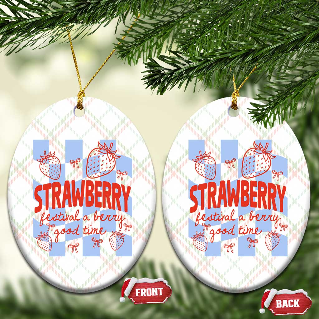 Strawberry Festival Ceramic Ornament 1968 A Berry Good Time Summer