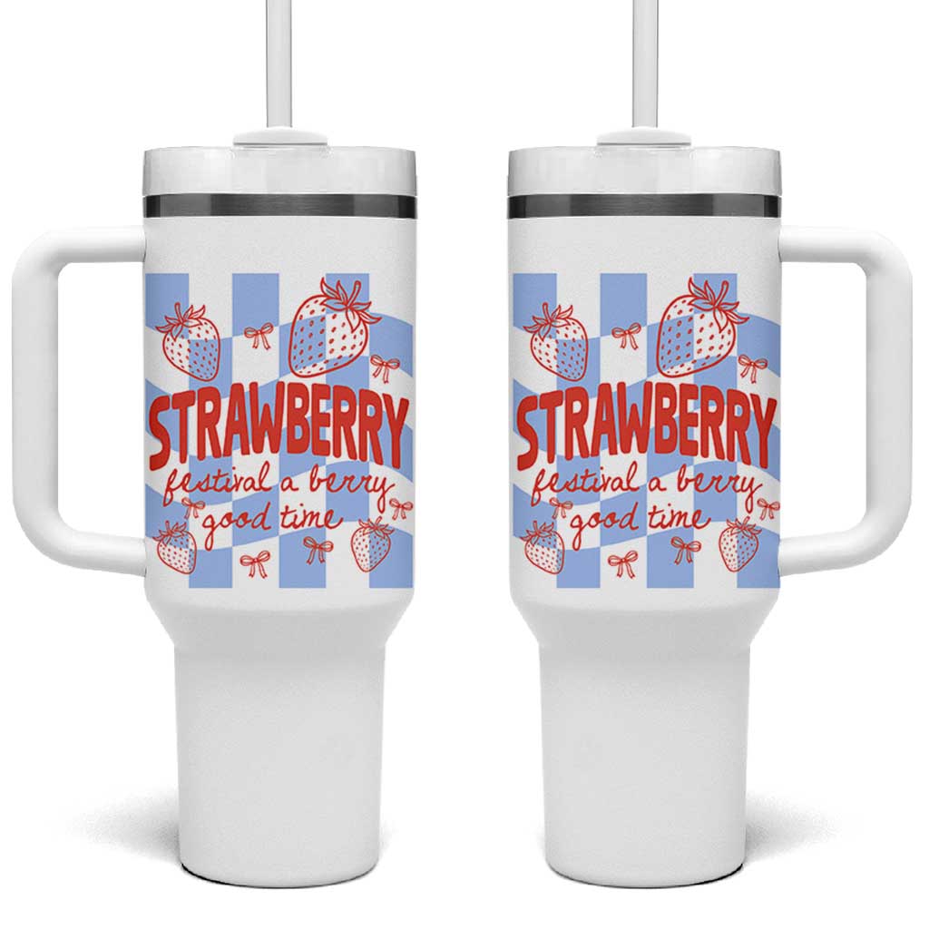 Strawberry Festival Tumbler With Handle 1968 A Berry Good Time Summer
