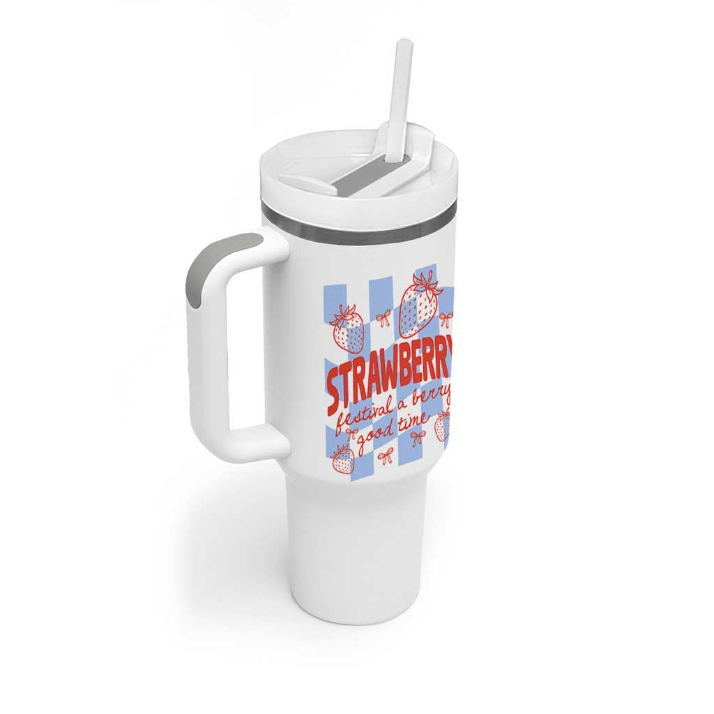 Strawberry Festival Tumbler With Handle 1968 A Berry Good Time Summer