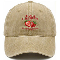 That’s Strawberries Washed Cotton Baseball Cap Summer Fruit Festival