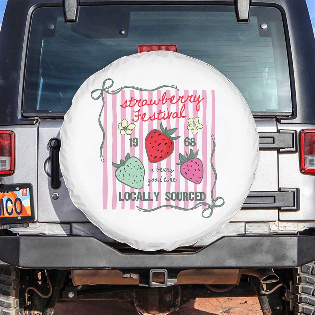 Strawberry Festival Spare Tire Cover Summer Fruit Vibes