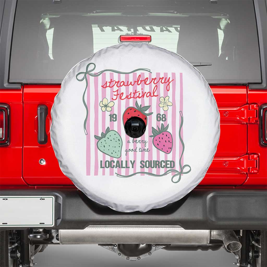 Strawberry Festival Spare Tire Cover Summer Fruit Vibes
