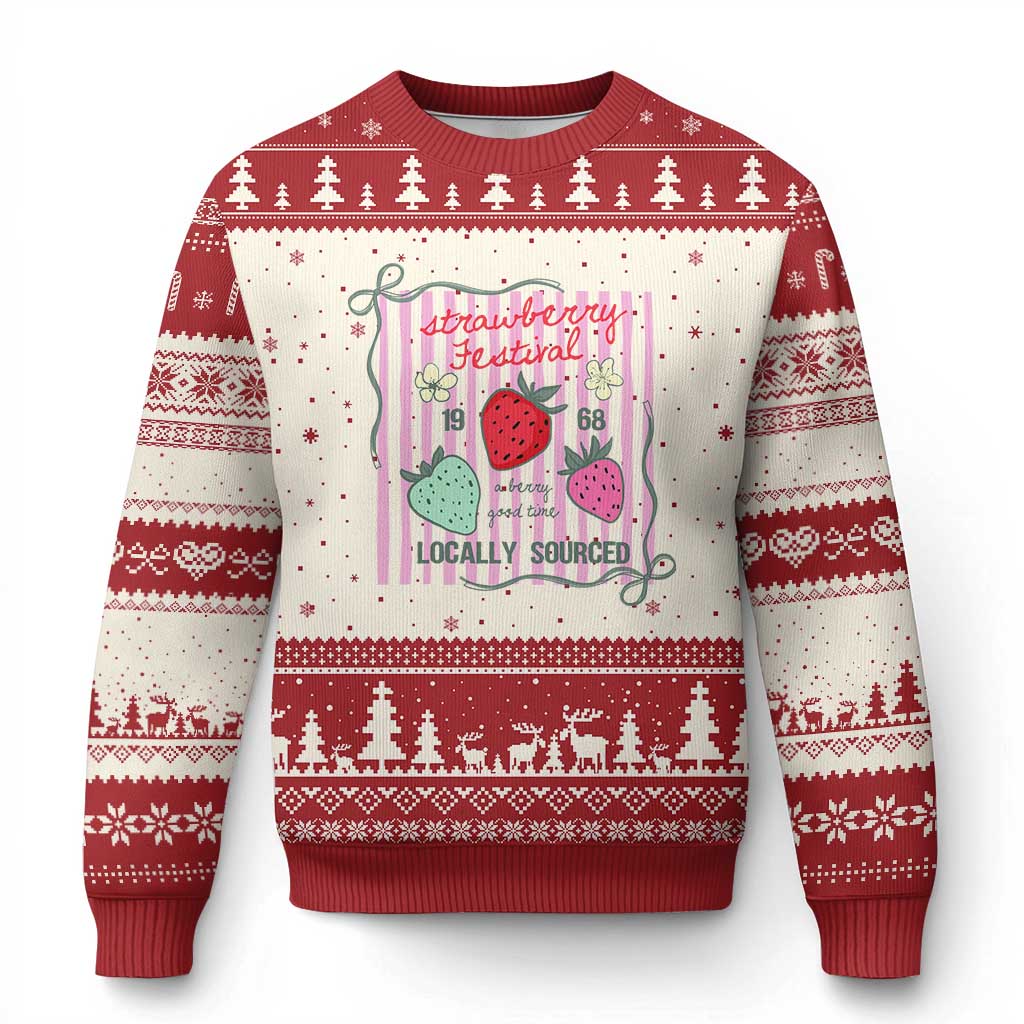 Strawberry Festival Ugly Christmas Sweater Summer Fruit Vibes