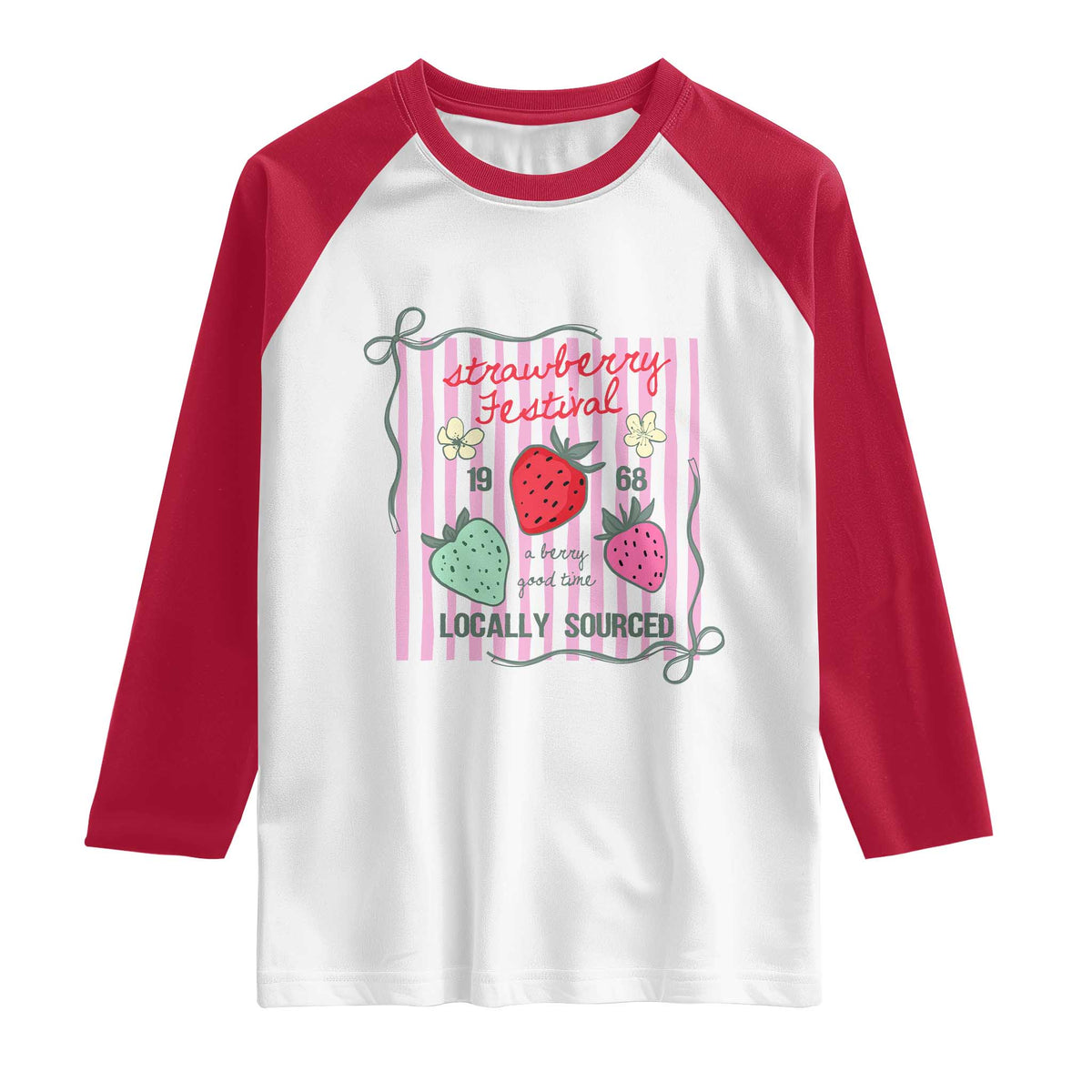 Strawberry Festival Raglan Shirt Summer Fruit Vibes