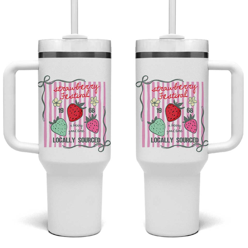 Strawberry Festival Tumbler With Handle Summer Fruit Vibes