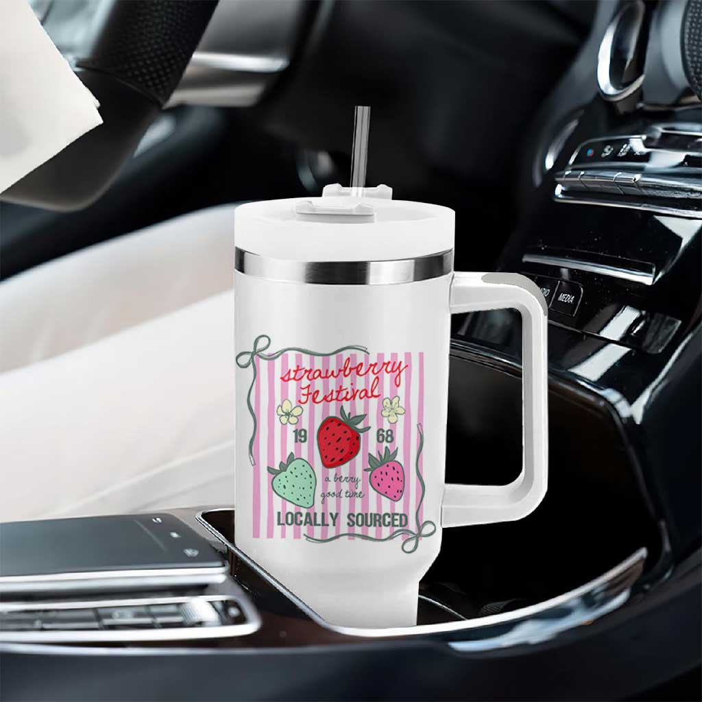 Strawberry Festival Tumbler With Handle Summer Fruit Vibes