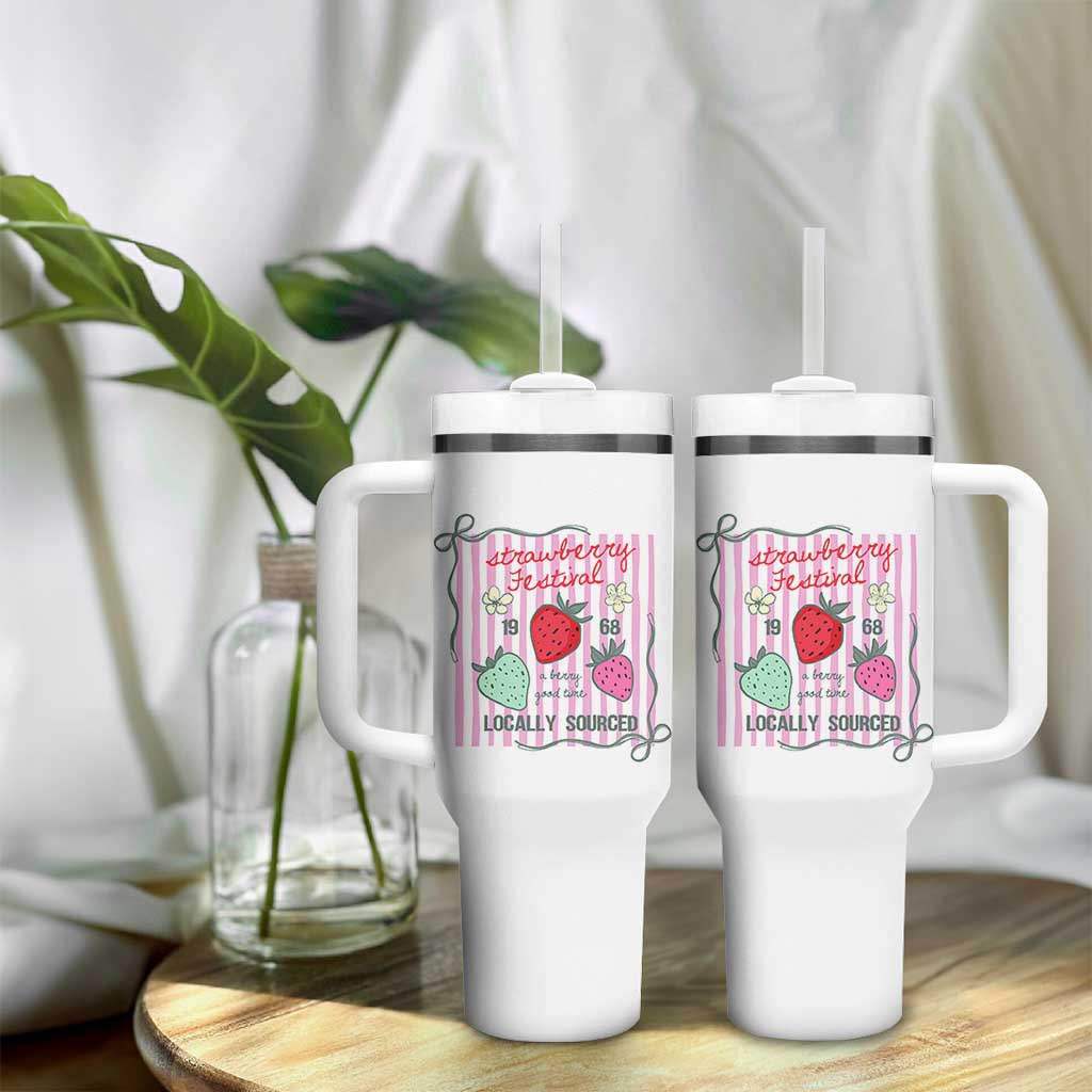 Strawberry Festival Tumbler With Handle Summer Fruit Vibes