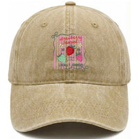 Strawberry Festival Washed Cotton Baseball Cap Summer Fruit Vibes