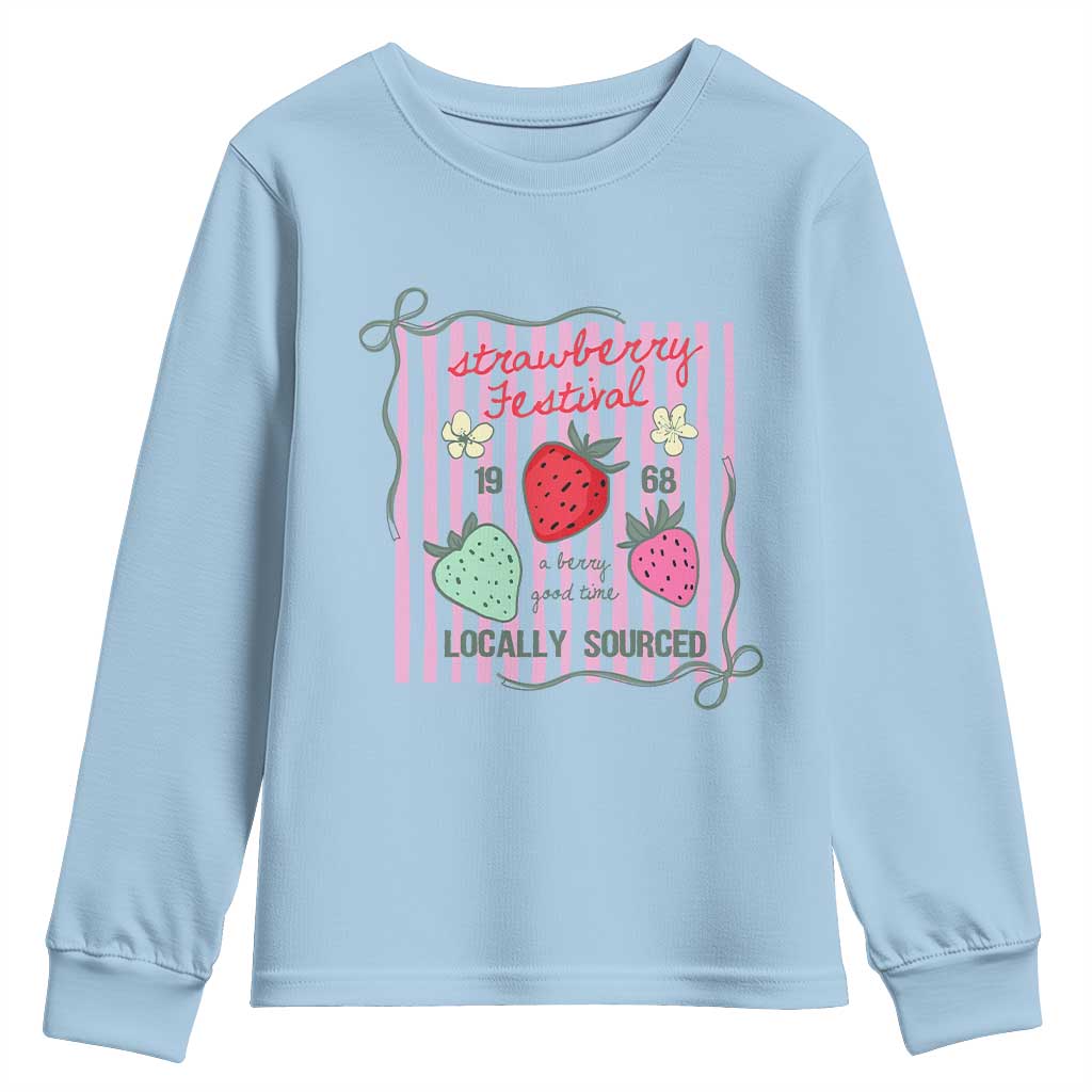 Strawberry Festival Youth Sweatshirt Summer Fruit Vibes
