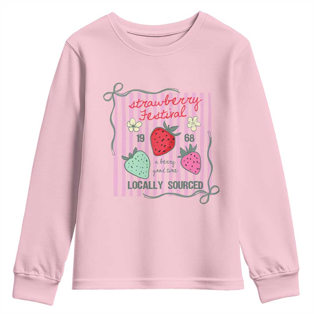 Strawberry Festival Youth Sweatshirt Summer Fruit Vibes