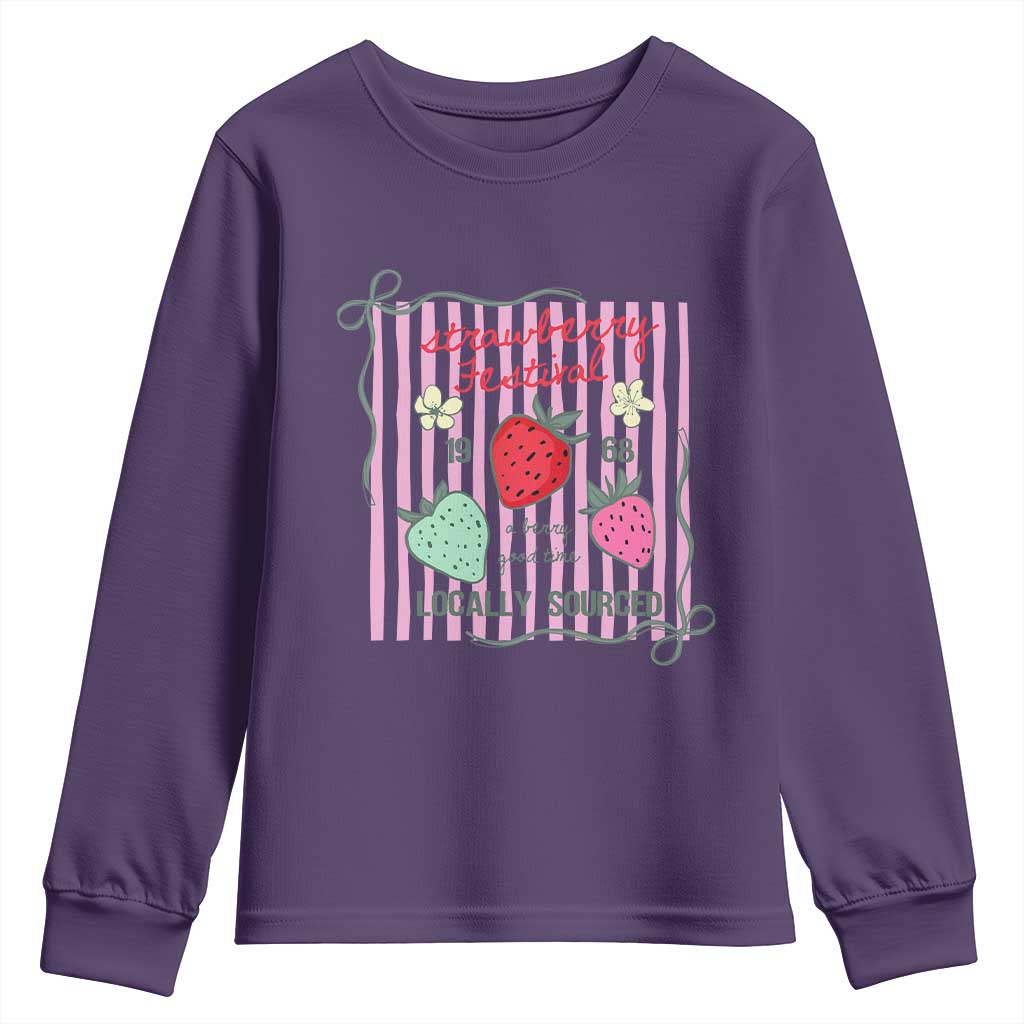 Strawberry Festival Youth Sweatshirt Summer Fruit Vibes