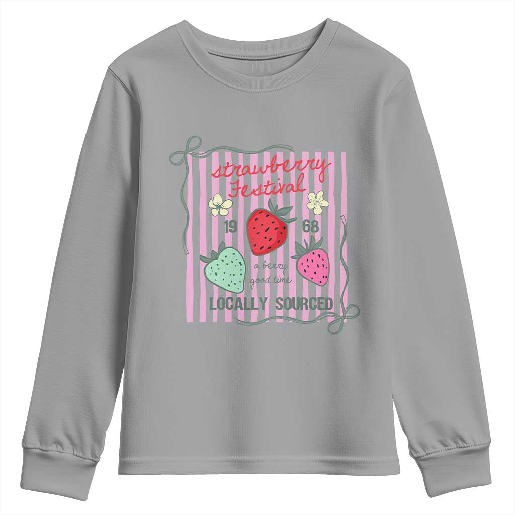 Strawberry Festival Youth Sweatshirt Summer Fruit Vibes