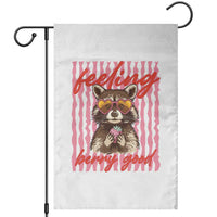 Feeling Berry Good Garden Flag Funny Raccoon Strawberry Summer Vibes