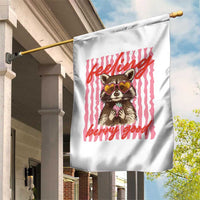 Feeling Berry Good Garden Flag Funny Raccoon Strawberry Summer Vibes