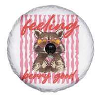 Feeling Berry Good Spare Tire Cover Funny Raccoon Strawberry Summer Vibes