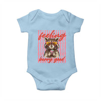 Feeling Berry Good Baby Onesie Funny Raccoon Strawberry Summer Vibes