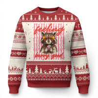 Feeling Berry Good Ugly Christmas Sweater Funny Raccoon Strawberry Summer Vibes