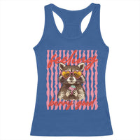 Feeling Berry Good Racerback Tank Top Funny Raccoon Strawberry Summer Vibes
