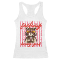 Feeling Berry Good Racerback Tank Top Funny Raccoon Strawberry Summer Vibes