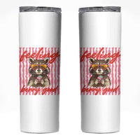 Feeling Berry Good Skinny Tumbler Funny Raccoon Strawberry Summer Vibes