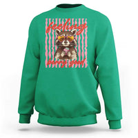 Feeling Berry Good Sweatshirt Funny Raccoon Strawberry Summer Vibes