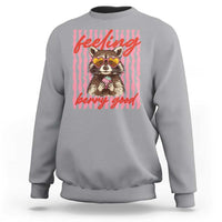 Feeling Berry Good Sweatshirt Funny Raccoon Strawberry Summer Vibes