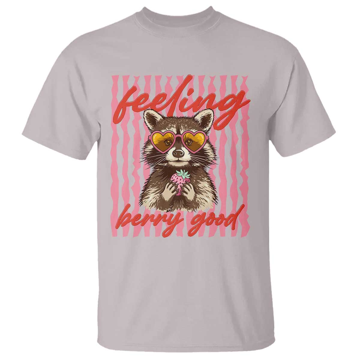Feeling Berry Good T Shirt Funny Raccoon Strawberry Summer Vibes