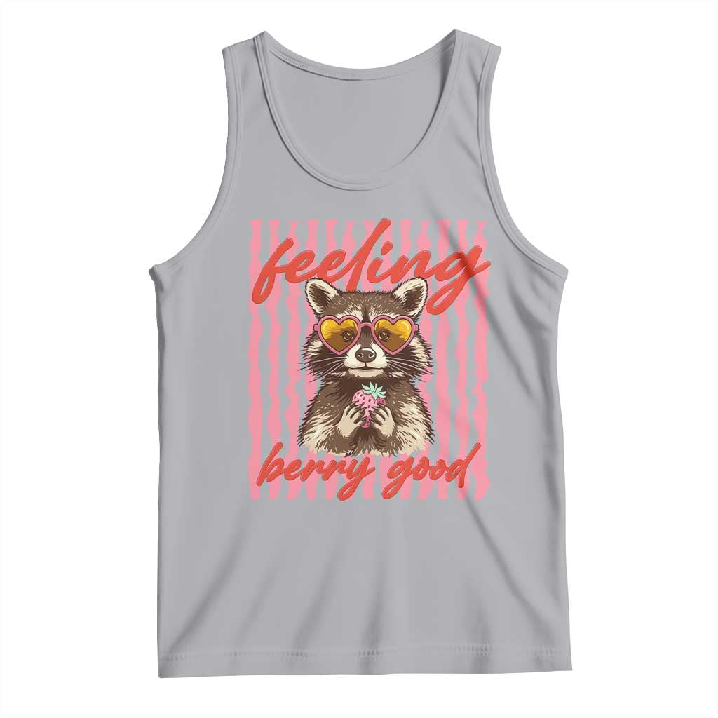 Feeling Berry Good Tank Top Funny Raccoon Strawberry Summer Vibes