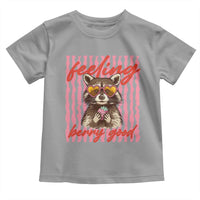 Feeling Berry Good Toddler T Shirt Funny Raccoon Strawberry Summer Vibes