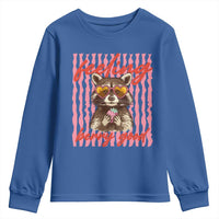 Feeling Berry Good Youth Sweatshirt Funny Raccoon Strawberry Summer Vibes