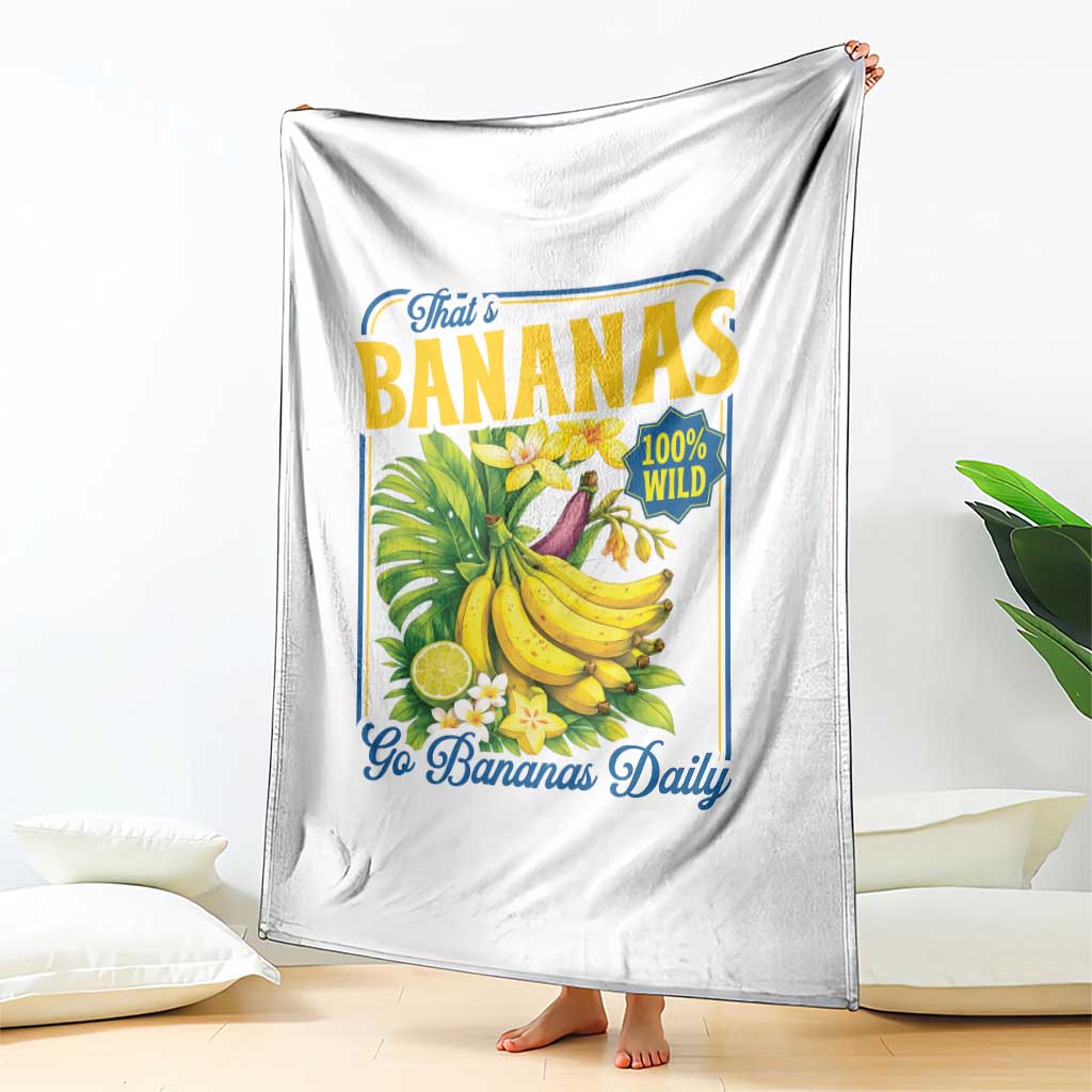 That's Bananas Throw Blanket Funny Banana Summer Fruit Food Pun